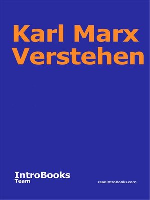 cover image of Karl Marx Verstehen